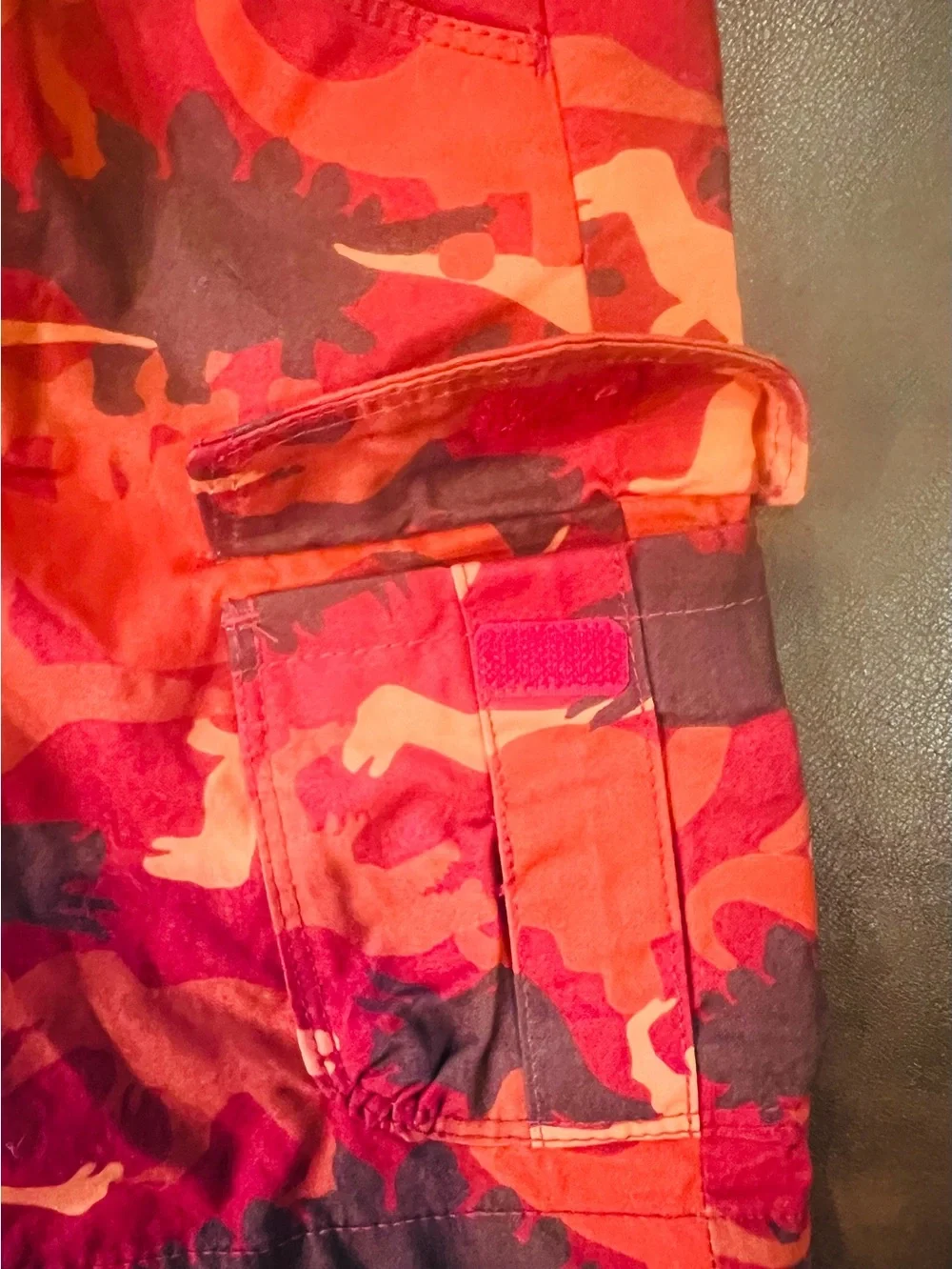 Old Navy Cargo Shorts Toddler 2T Orange Dino Camo NWT